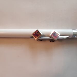 Fire opal earrings for pierced ears